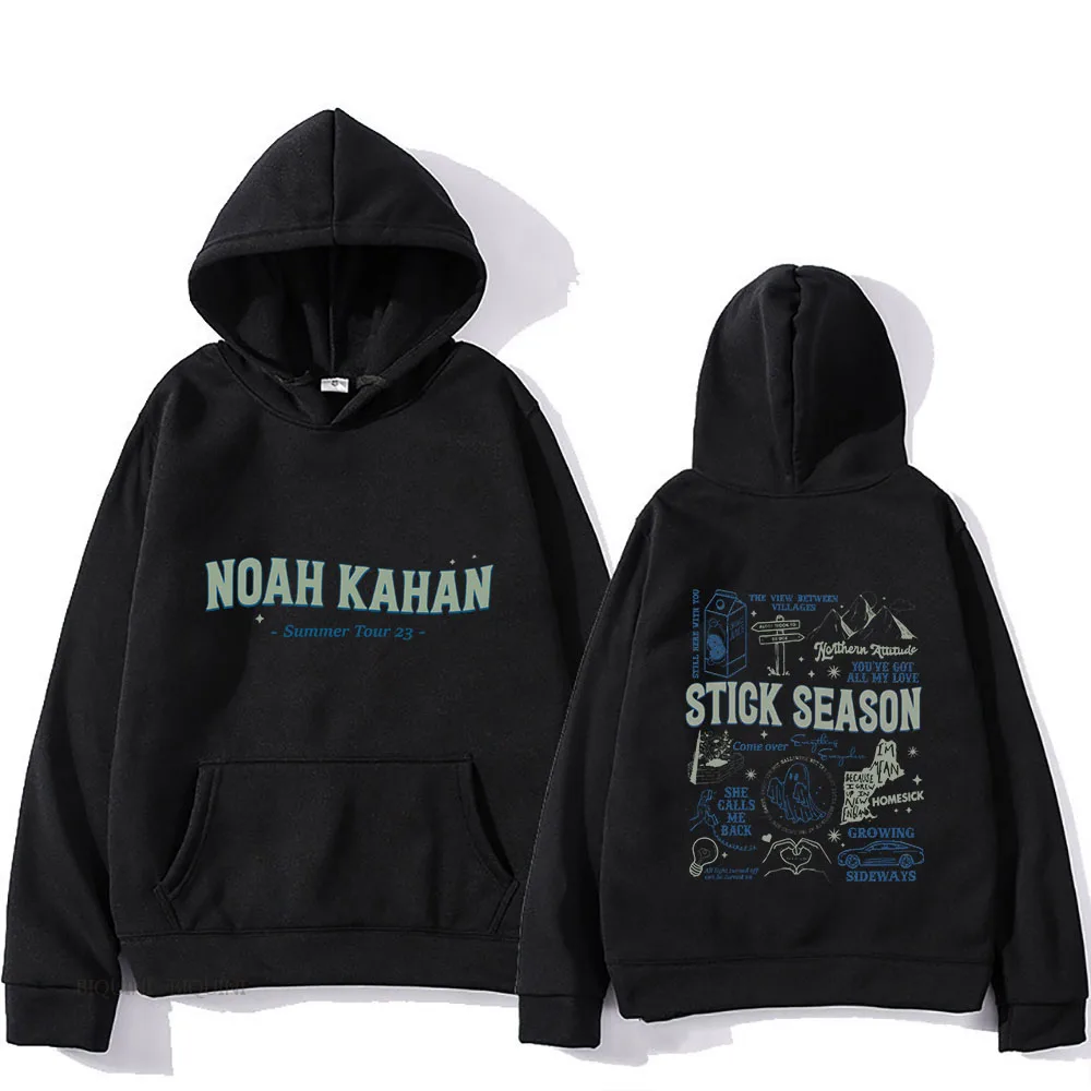 Noahh Kahann Stick Season Hip Hop Hoodies Men's Sweatshirts 2023 Letter Print Harajuku Clothes Fleece Hooded Pullovers Prevalent