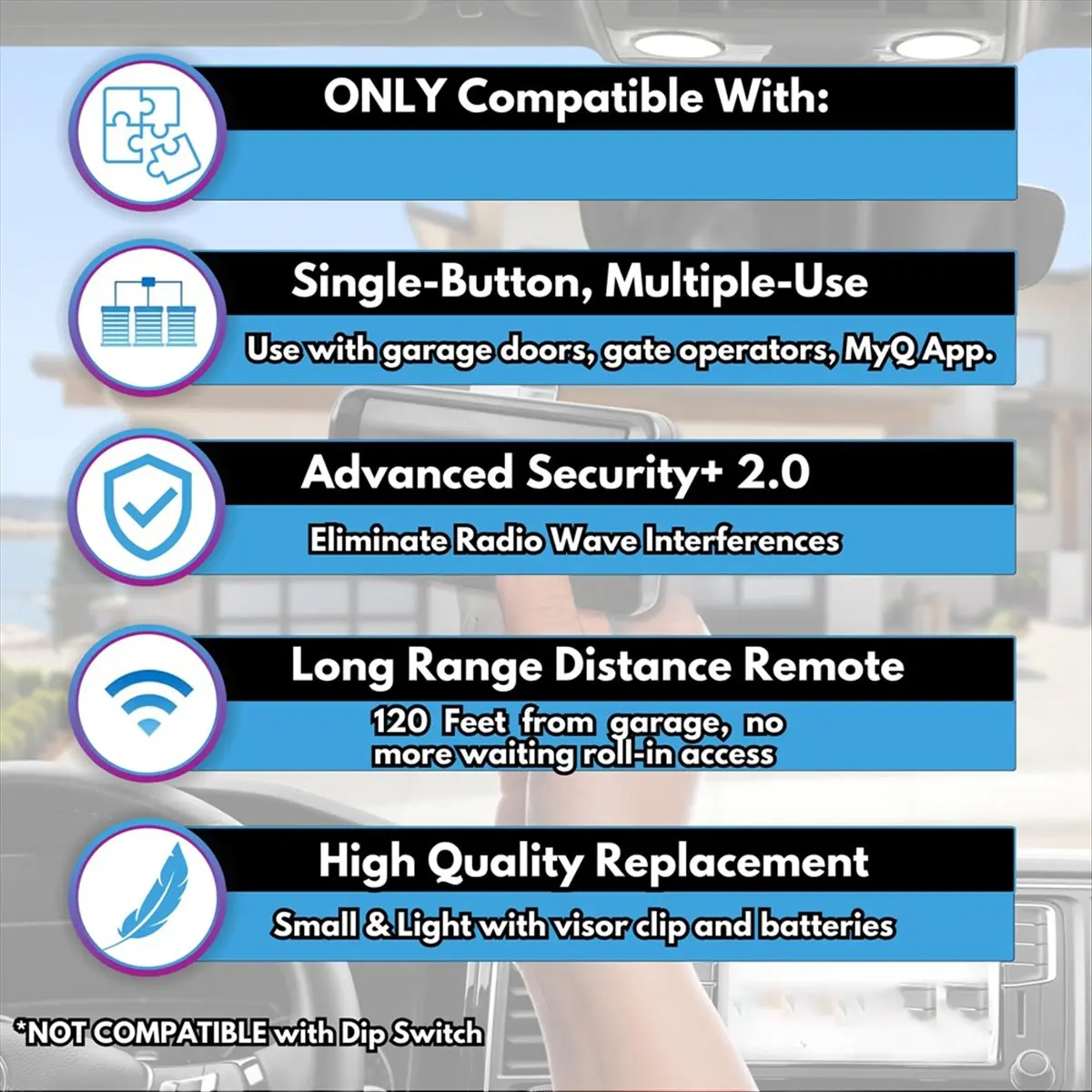 Latest Model For 891LM Garage Door Opener Remote, Universal Garage Door Remote Replacement