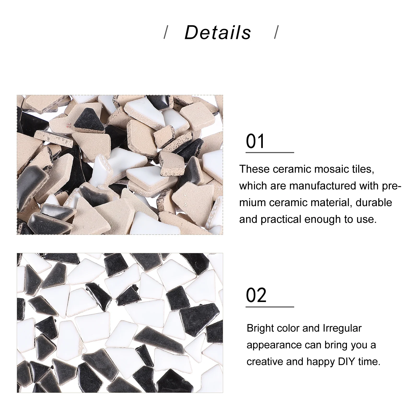 

Sewroro 7Oz Ceramic Mosaic Tiles Irregular Craft Set for Art Decoration