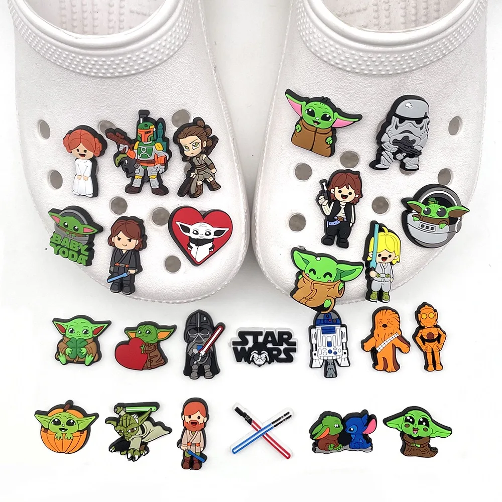Hot Toys Disney Star Wars PVC Choes Charms Cartoon Sandals Accessories for Clogs Decorate Buckle Boys Kids X-mas Gifts image 3