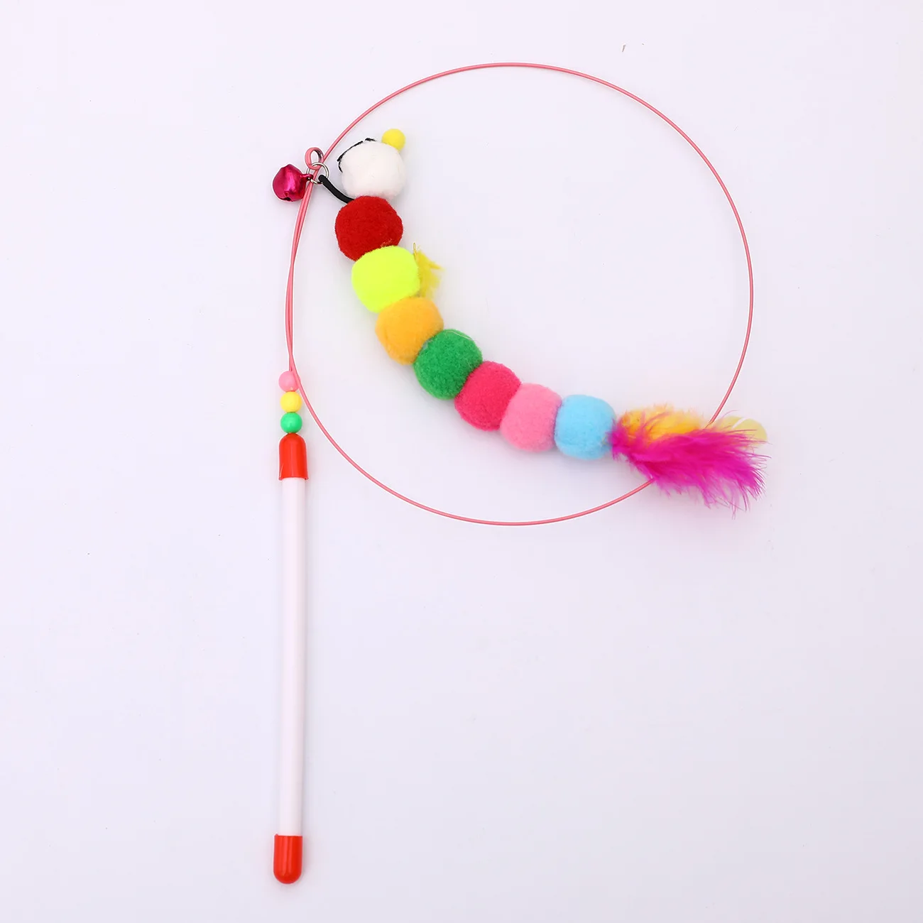 1PC Interactive Cat Toy Funny Simulation Feather fish with Bell Stick Toys for Kitten Playing Teaser Wand Toy