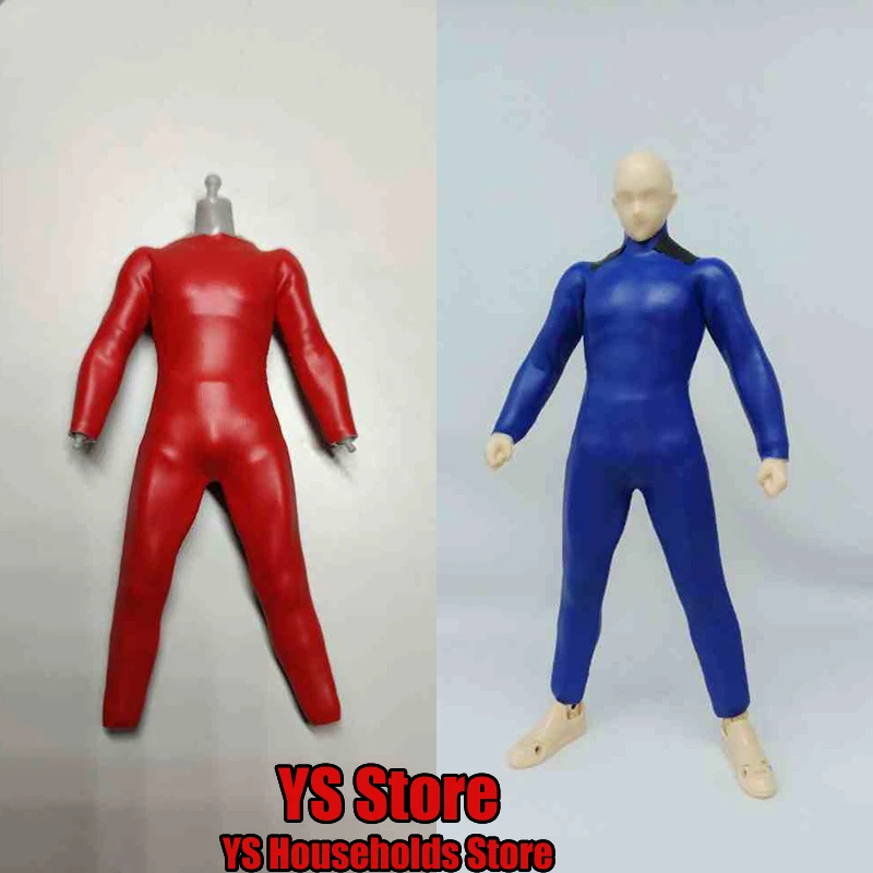 Only Red Blue Black Tight Jumpsuit 1/12 Shf Soldier Mini Leather Bodysuit Clothes Accessory For 6