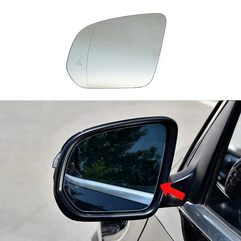 2X Car Heated Auto Blind Spot Rear Mirror Glass For Mercedes-Benz GLE W167 GLS 2020- G-Class W464 2019- Left