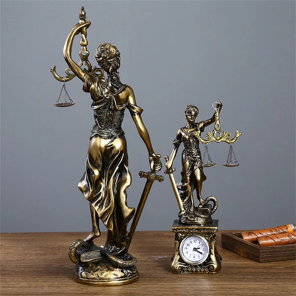 Themis Goddess Of Justice Statue Greek Mythology Ornaments Fair Angel Sculpture Tianping Gods Astraya Vintage Home Decoration