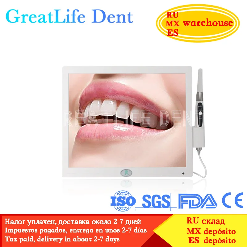 GreatLife Dent High Quality Touch Screen 17inch Hd1600 Intraoral Camera Monitor Dental Intraoral Camera with Computer Screen