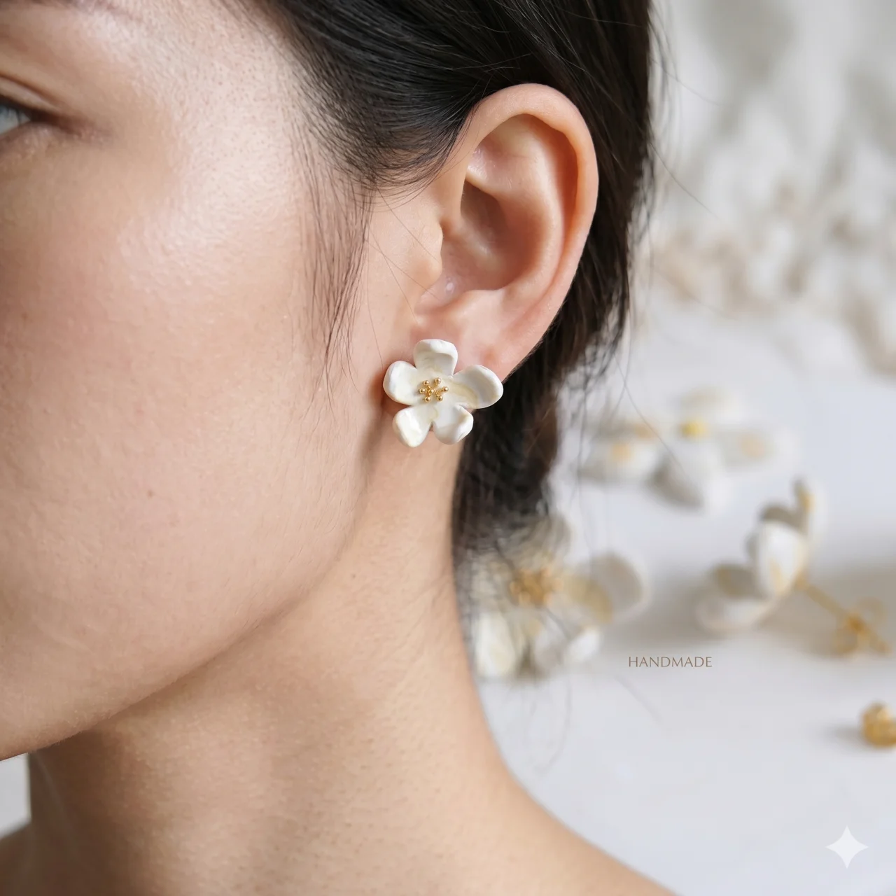 1PC Jewelry Making Five Petal Flower Polymer Clay Cutters Retro Flower Ear Stud Pendant Ring Soft Pottery Cutting DIY Make Tools view 5
