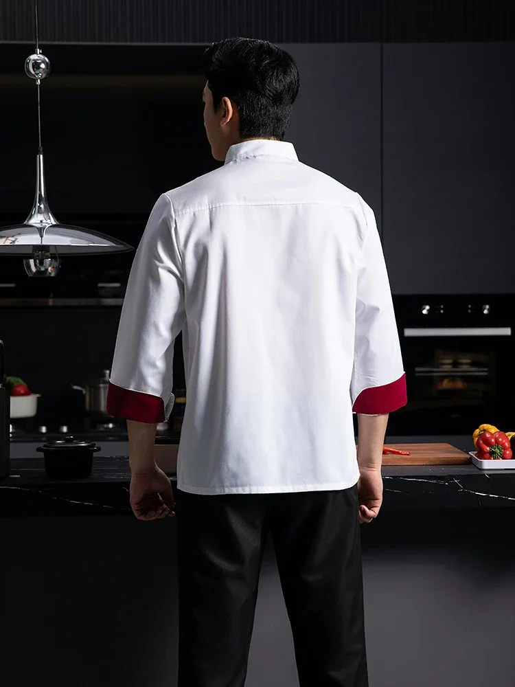 Chef Work Jackets Tops Restaurant Outfit Professional Cook Wear Cooking Clothes Long Sleeve Waiter Coat Kitchen Uniform