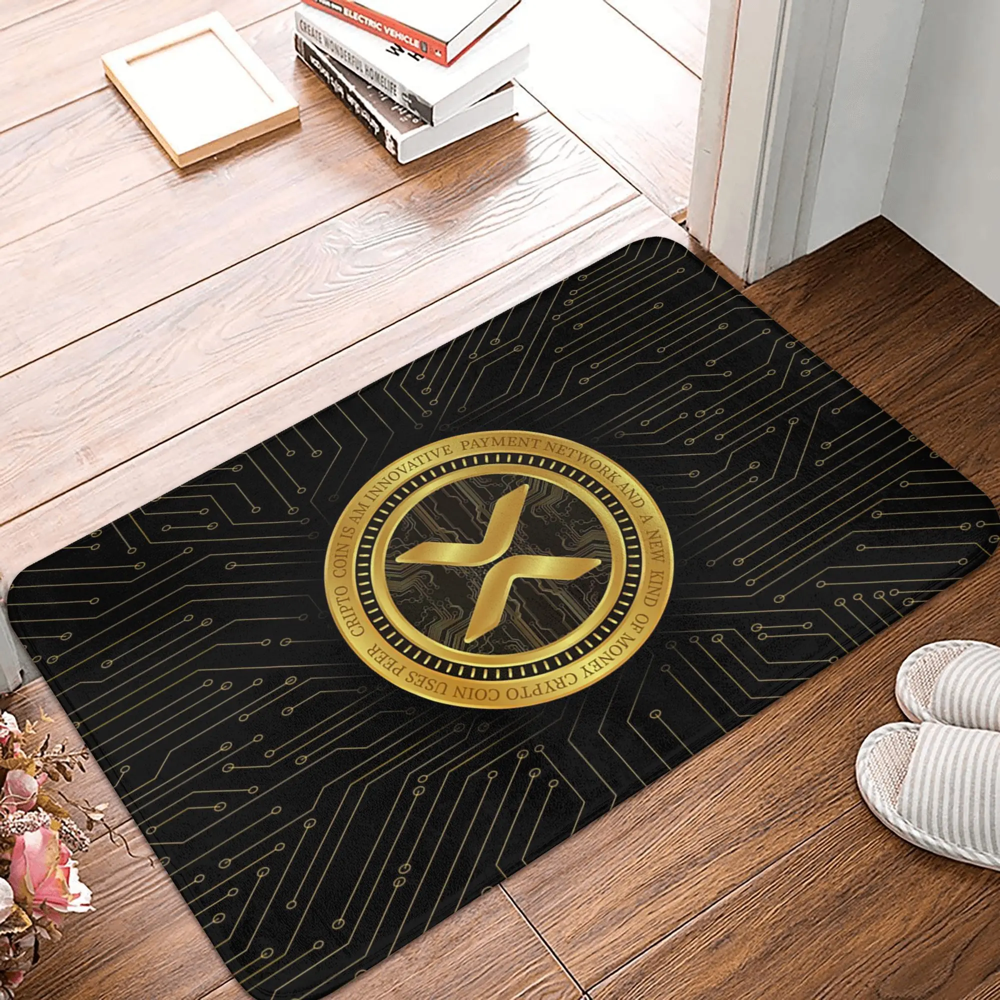 Ripple XRP Front Door Floor Entrance Mat Indoor Bitcoin Cryptocurrency  Kitchen Bathroom Doormat Living Room Carpet Rug