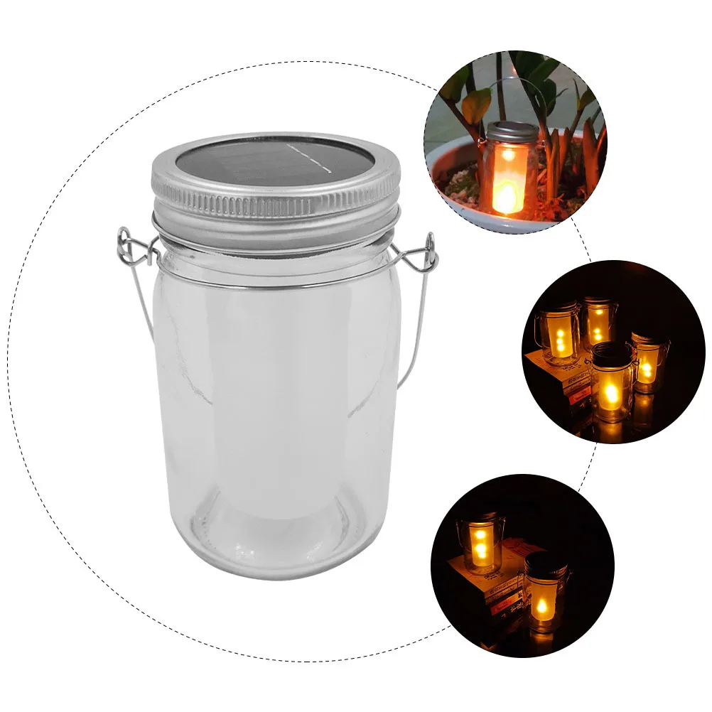 

1Pcs Solar Powered Decorative Jar Light Outdoor Hanging Lamp Garden Night Light Waterproof Glass Bottle Lantern