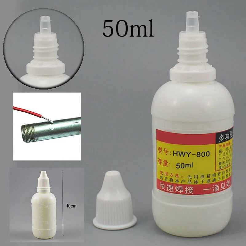 1PC 50ml สแตนเลสสตีล Liquid Flux บัดกรี HWY-800 วาง Flux Liquid บัดกรีเครื่องมือ Quick เชื่อมเป็นมิตรกับสิ่งแวดล้อม