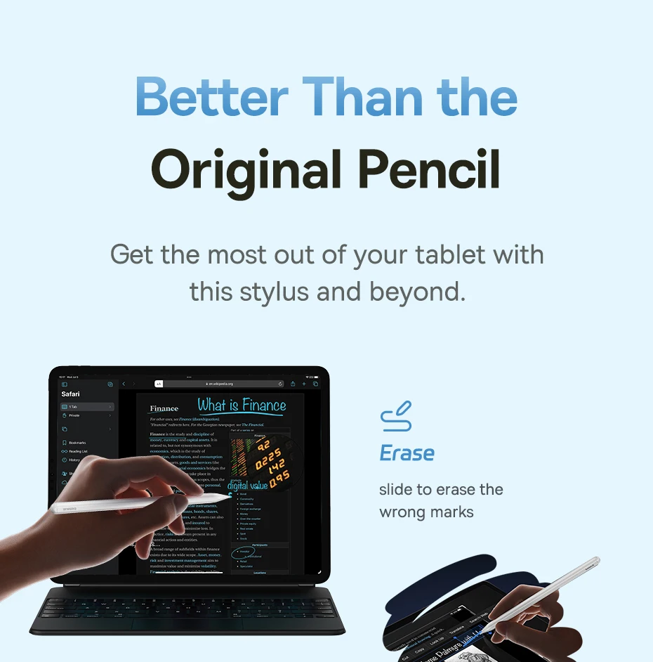 Baseus Stylus Stift Kabellose Aufladung für Apple Pencil Magnetische Anziehung für iPad Pro Air Mini Bluetooth 23h Akkulaufzeit Tablet-Stift – Detail 19