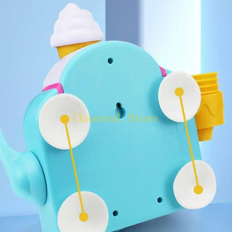 E7CE Ice Cream Maker Bath Bath Toy for Kids Safe Plastic Ducha Play Máquinas Bubble Machines con diseño taza succión para