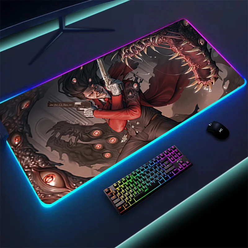 Imagem -03 - Hellsing Alucard Gaming Mouse Pad Anime Mousepad Tamanho Grande Lock Edge Quente Alta Qualidade 90x40cm