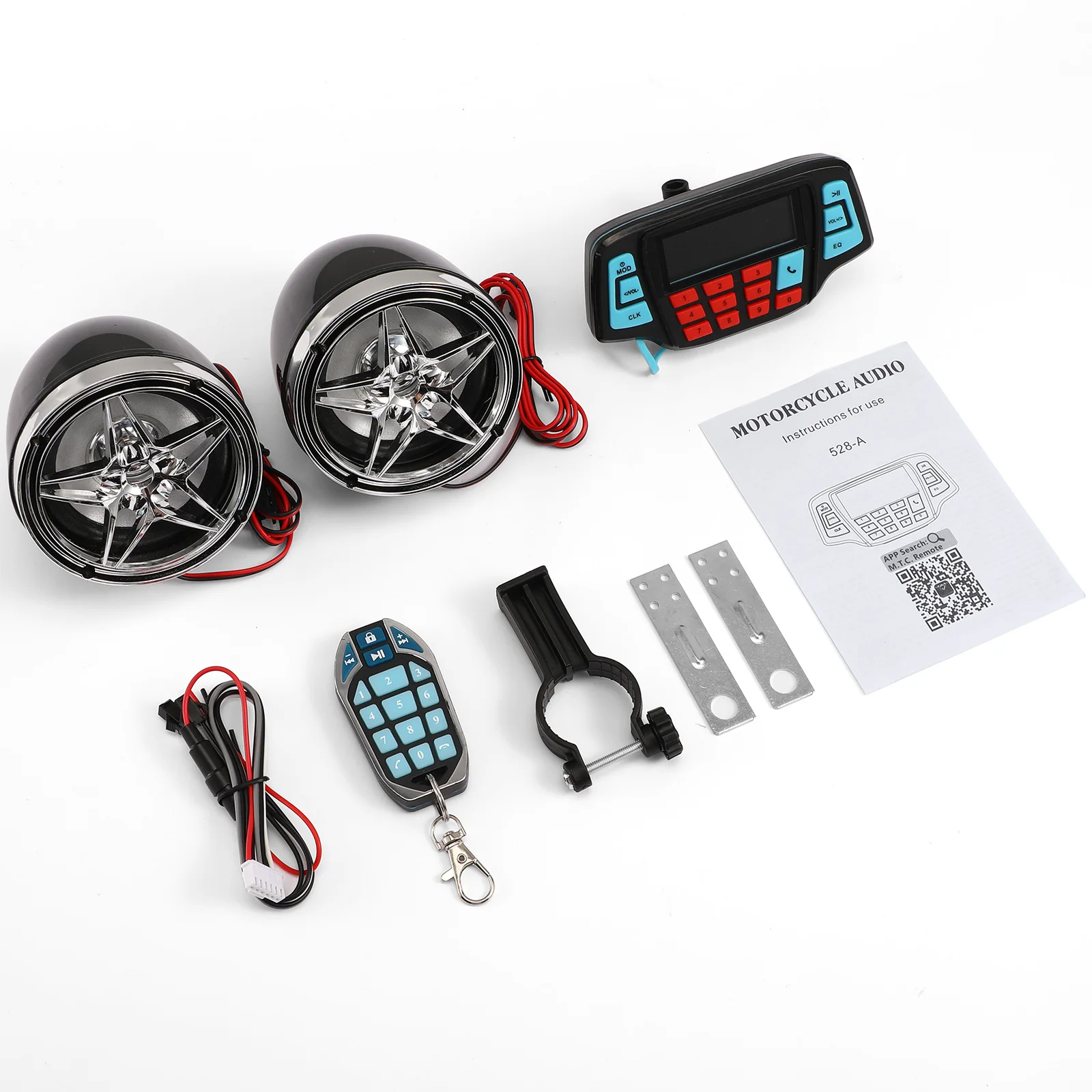 

Waterproof Speaker Motorcycle Stereo 528A Black Star Durable Sound Quality Wireless Portable Car Radio Outdoor