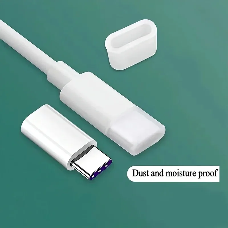 USB-C Anti Dust Plug Waterproof Protector Cover, Universal Silicone Port Cap for Android Type C Charger Cable Mobile Devices view 2
