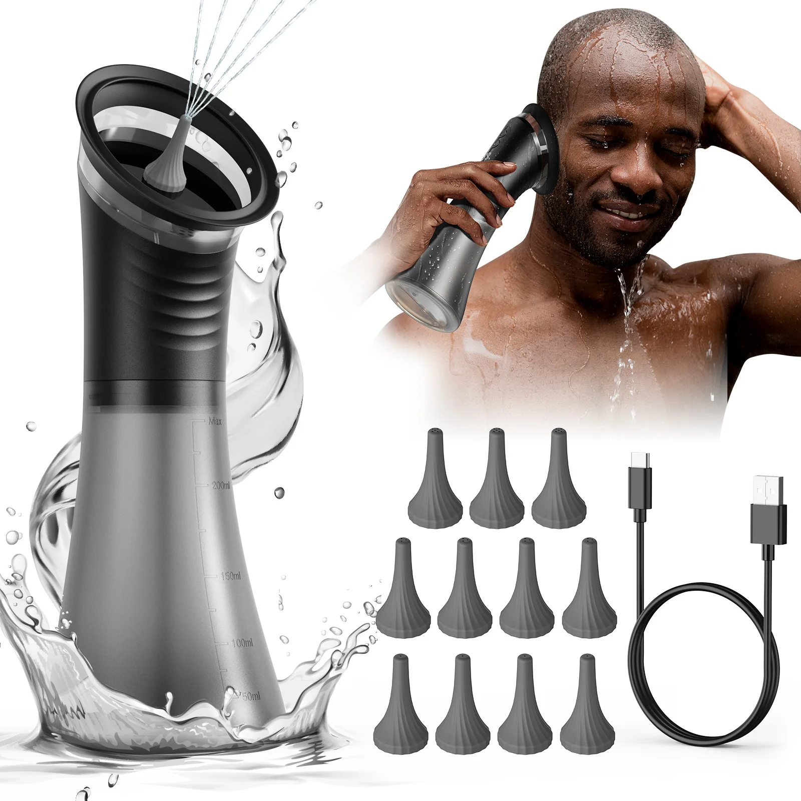 Electric Ear Wax Removal Irrigation Kit 3 Pressure Modes Electric Ear Cleaner Waste Water Tank Water Safe FlushingTool Home Care