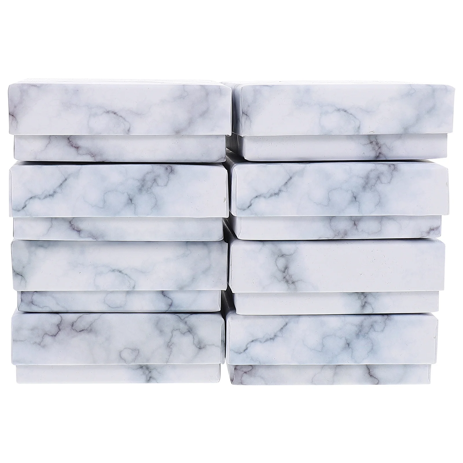 

8pcs Marble Pattern Jewelry Box Premium Paper Material For Earrings Necklaces Rings Watch Display Storage Case Jewelry