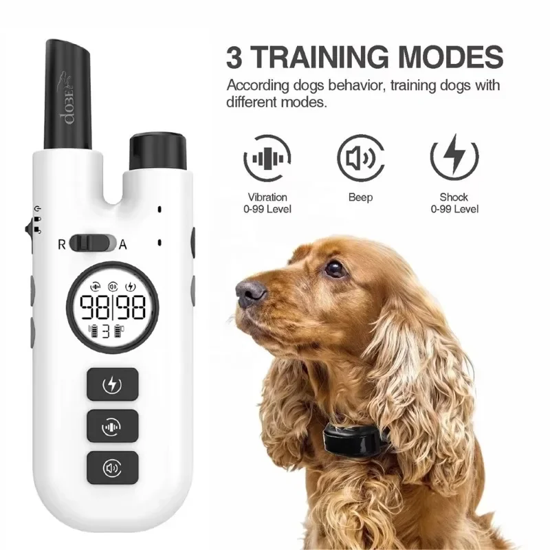 Rechargeable Waterproof Automatic Anti-Bark Dog Training Collar Remote Shock Vibration Buzzer Training Aid for Dogs