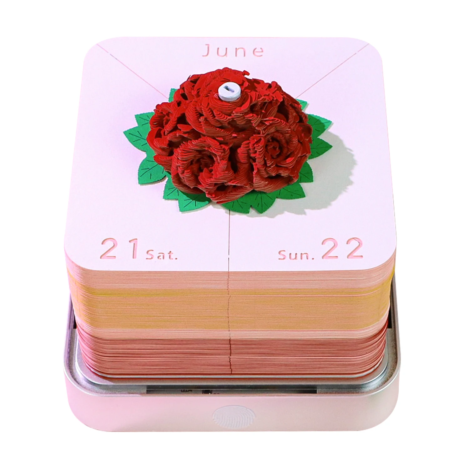 

Valentines Day Gift Idea Unique Rose Flower Bouquet 3D Memo Pad Valentines Day Tear Away Calendar Sculpture Block Notes Cube
