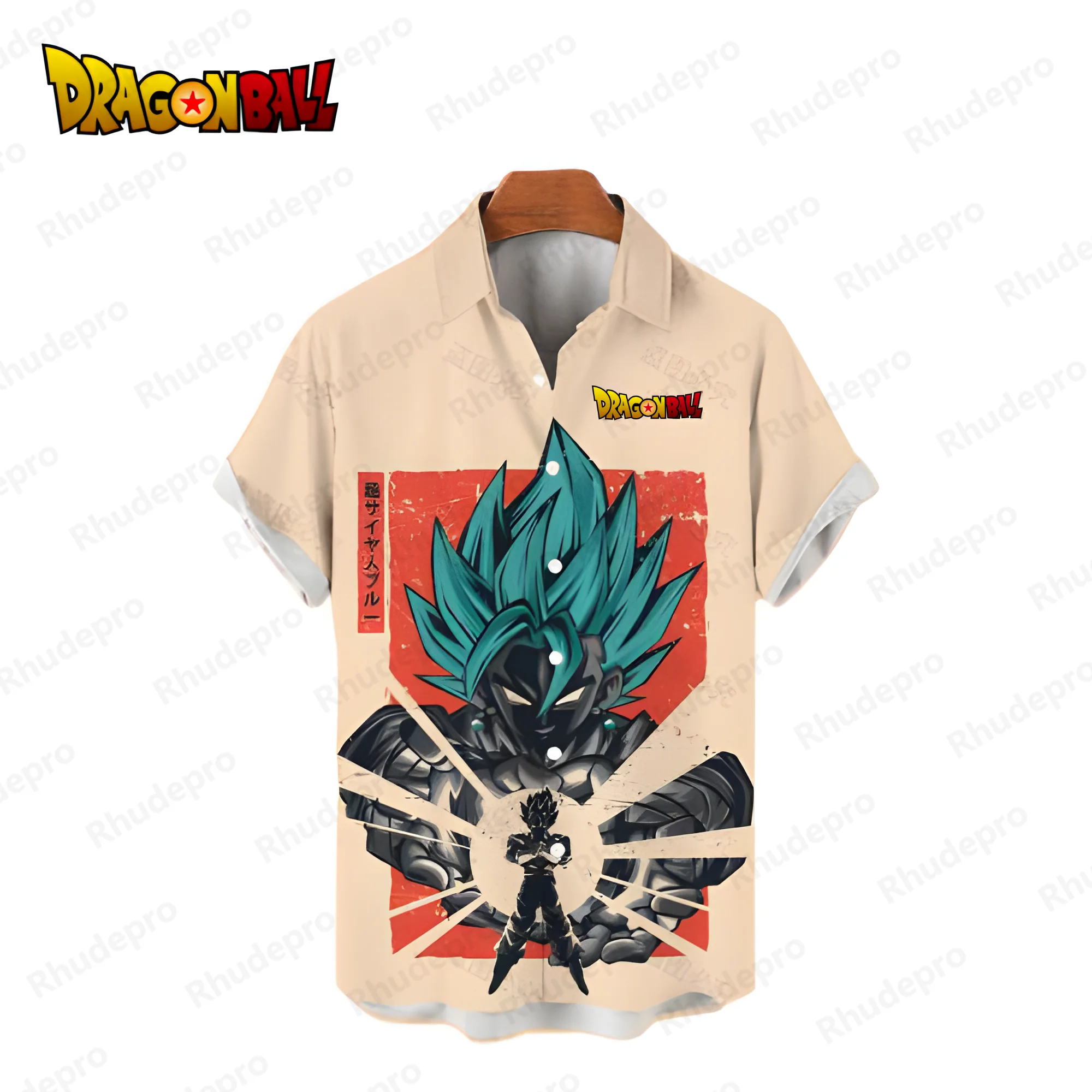 Dragon Ball Z Men's Shirts Vegeta Goku Super Saiya Japanese Fashion Summer Harajuku Cool Anime Playa Hawaiian Shirt Blouse