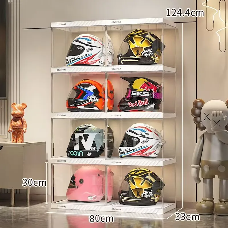 Helmet Storage Cabinet Motorcycle Hat Organizer Helmet Display Box Motorcycle Equipment Storage Rack Storage Box