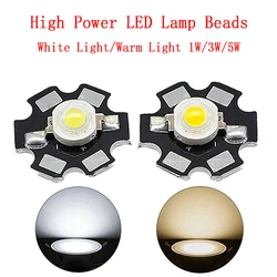 Grânulos de LED de alta potência, espectro completo, branco puro, quente, estrela preta, dissipador de calor PCB, substrato de alumínio, luzes DIY, 1W, 3W, 5W, 20mm