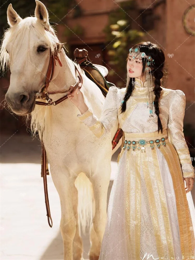 Mongolian Ethnic Theme Photography Costume High-End Mongolian Robe Art Photo Shoot Clothing Studio New Arrival Ladies Fashion