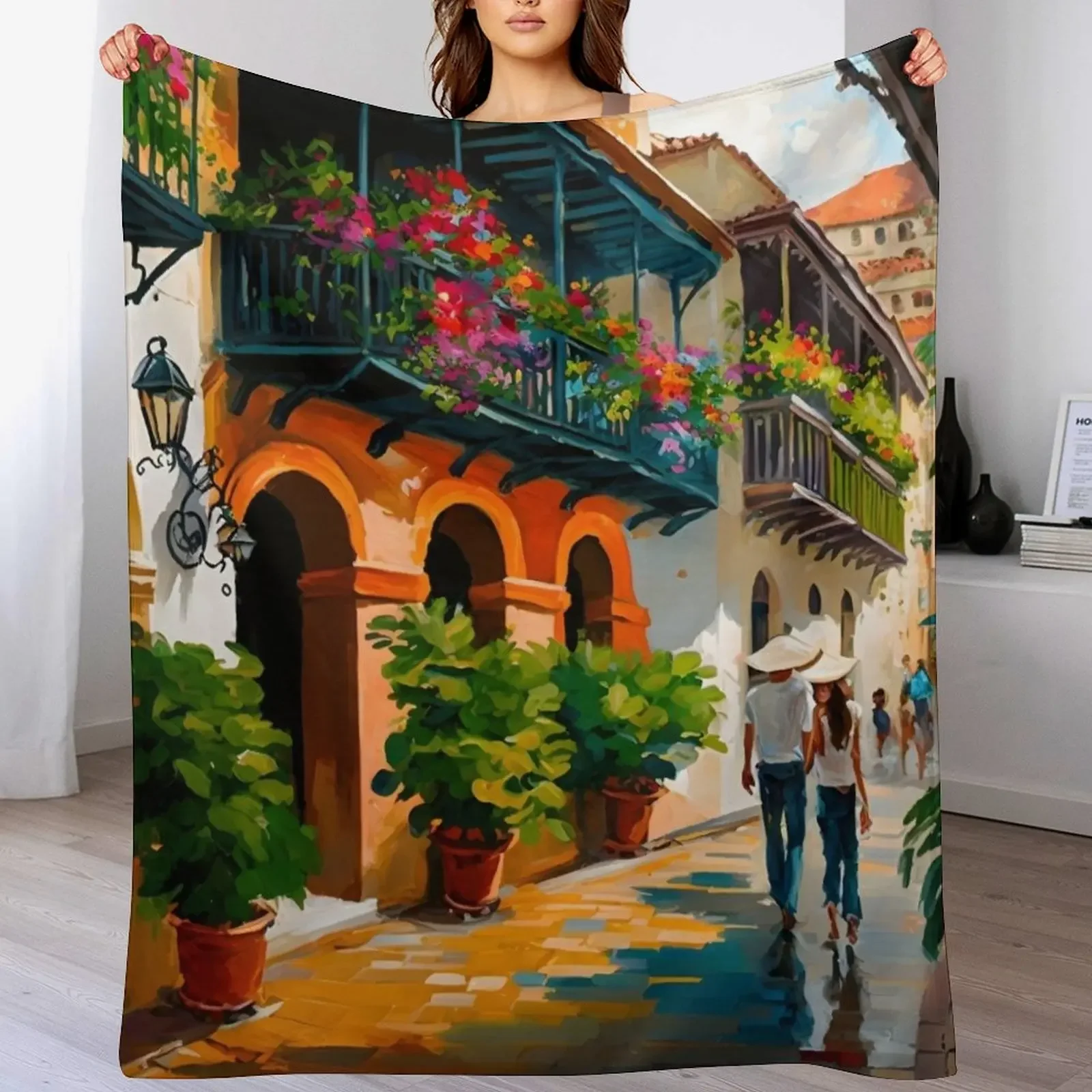 

Walk in Colombia Throw Blanket Warm Napping Blanket for Office Couch Bed