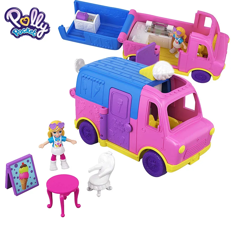 Original Polly Pocket Mini Polly Little Store Box Girls Car Toys World Mini Scene Toy Girl Gift Doll House Accessories Juguetes image 4