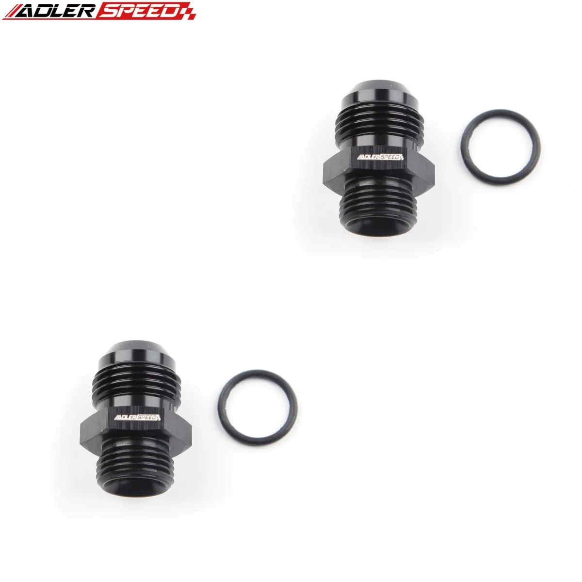 

ALERSPEED 2PCS AN-10 Male Flare To 8AN AN8 Straight Cut O-Ring Fitting Black