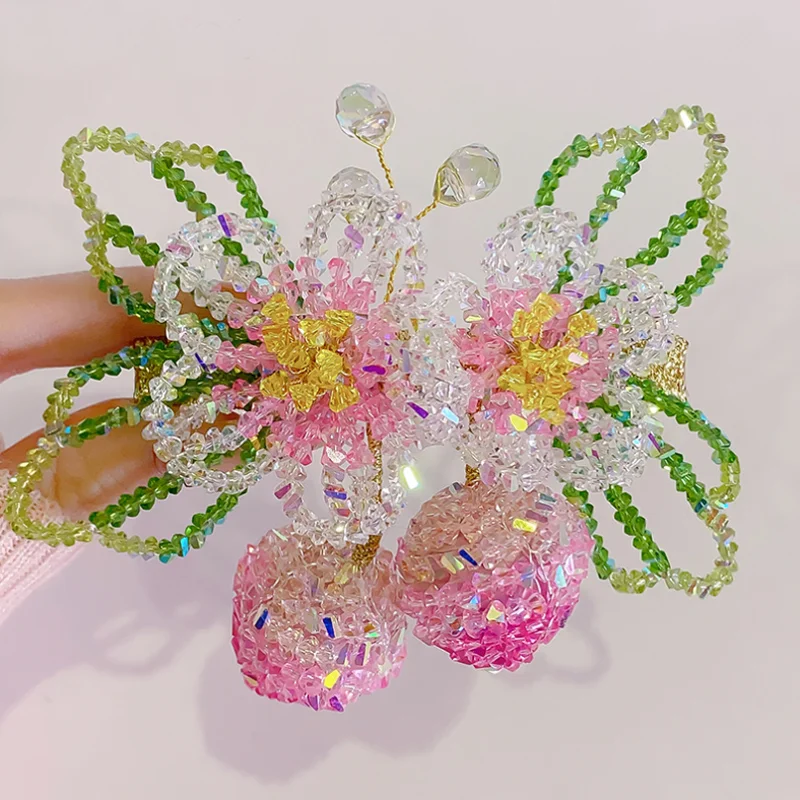 

Handmade Chinese Style Crystal flower Hair Clip Back Head Half Up Hair Hairpin Ponytail Barrettes Women Hair Accessory
