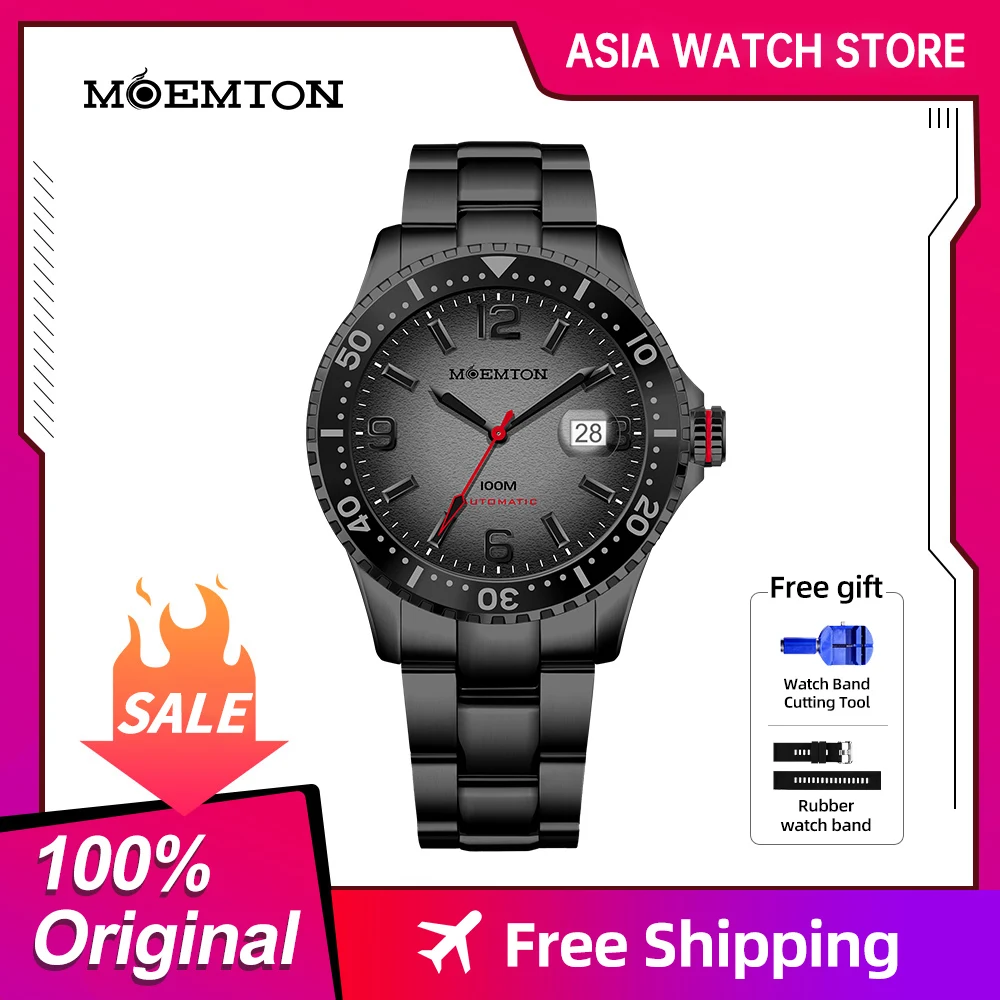 MOEMTON Mechanical watch German brand Steel strip 10bar diving sports watch M136.BSSA01