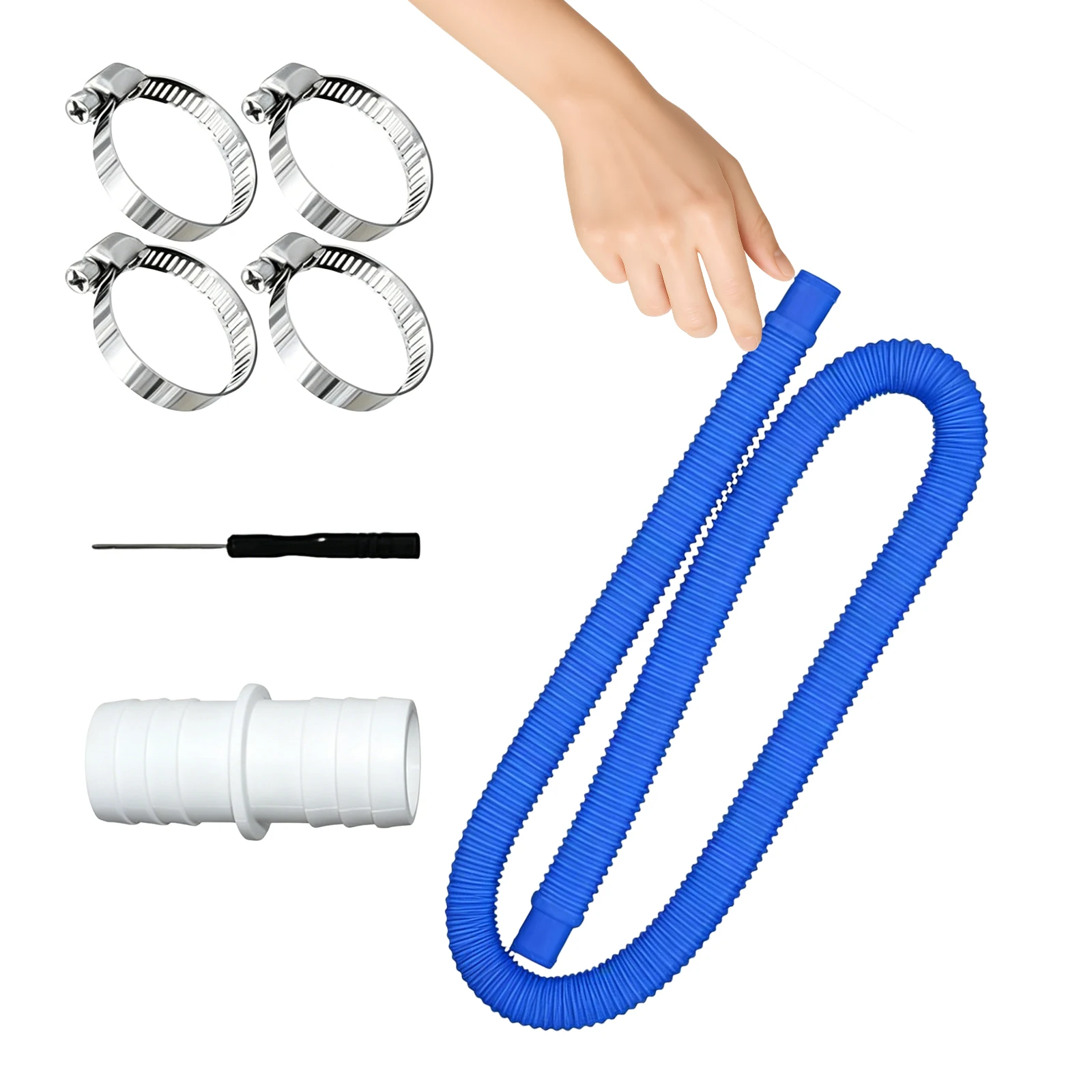 1.5m Filter Pumps Flexible Hoses Leak-Proof Above Ground Pools Filtration Pump Hoses 32mm For 300/330/530/1000 Gallon Pumps