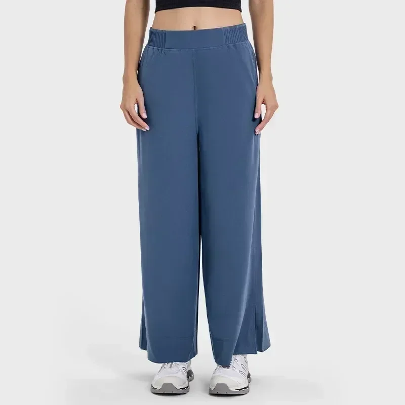 

Lemon Summer New Lightweight Comfortable Loose Wide Leg Yoga Pants Women's High Waist Slim Breathable Ice Cool Sports Pants