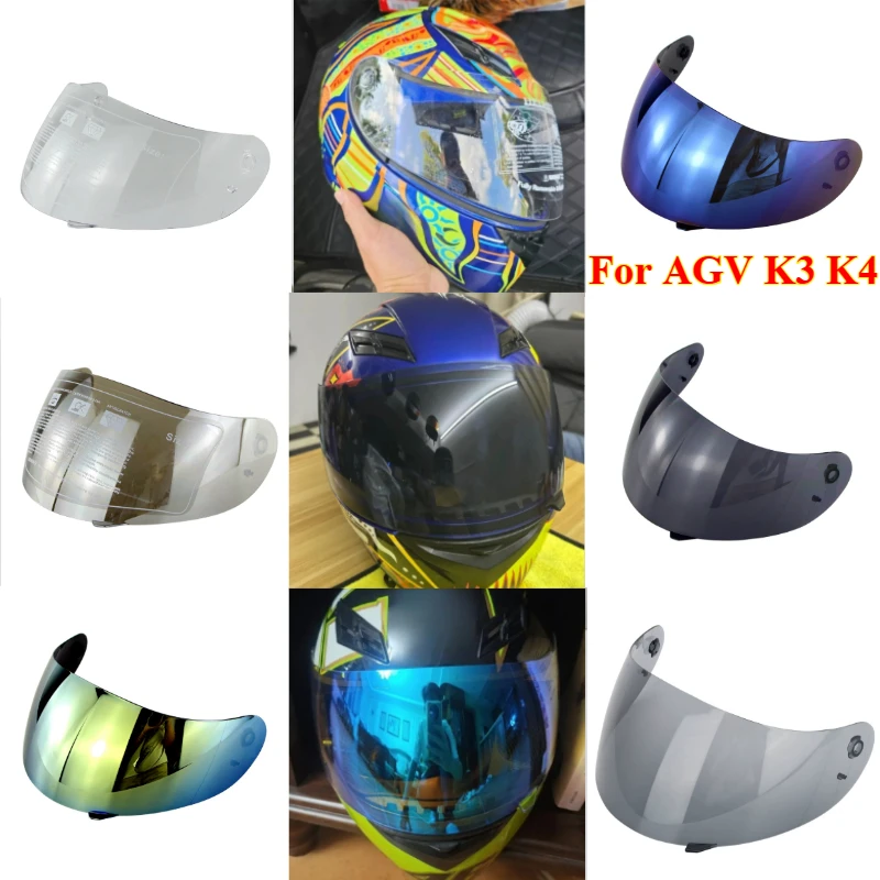 

1PCS Helmet Visor for AGV K3 K4 Casco Moto Accessories K3 Shield UV Protection K4 Full Face Helmet Lens，Motorcycle Accessories