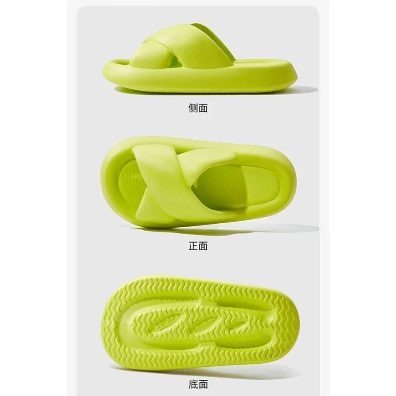 Summer Women Slippers Indoor Shoes Soft EVA Thick Fashion Sandals Girls Cross Slipper  Bathroom Non-slip Sandals Beach Slippers