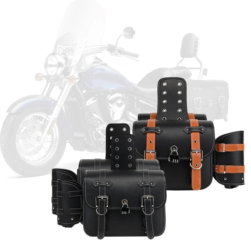 

Мотоциклетные боковые сумки из искусственной кожи для Yamaha, Honda, Sportster XL 883 1200, аксессуары для мотоциклов