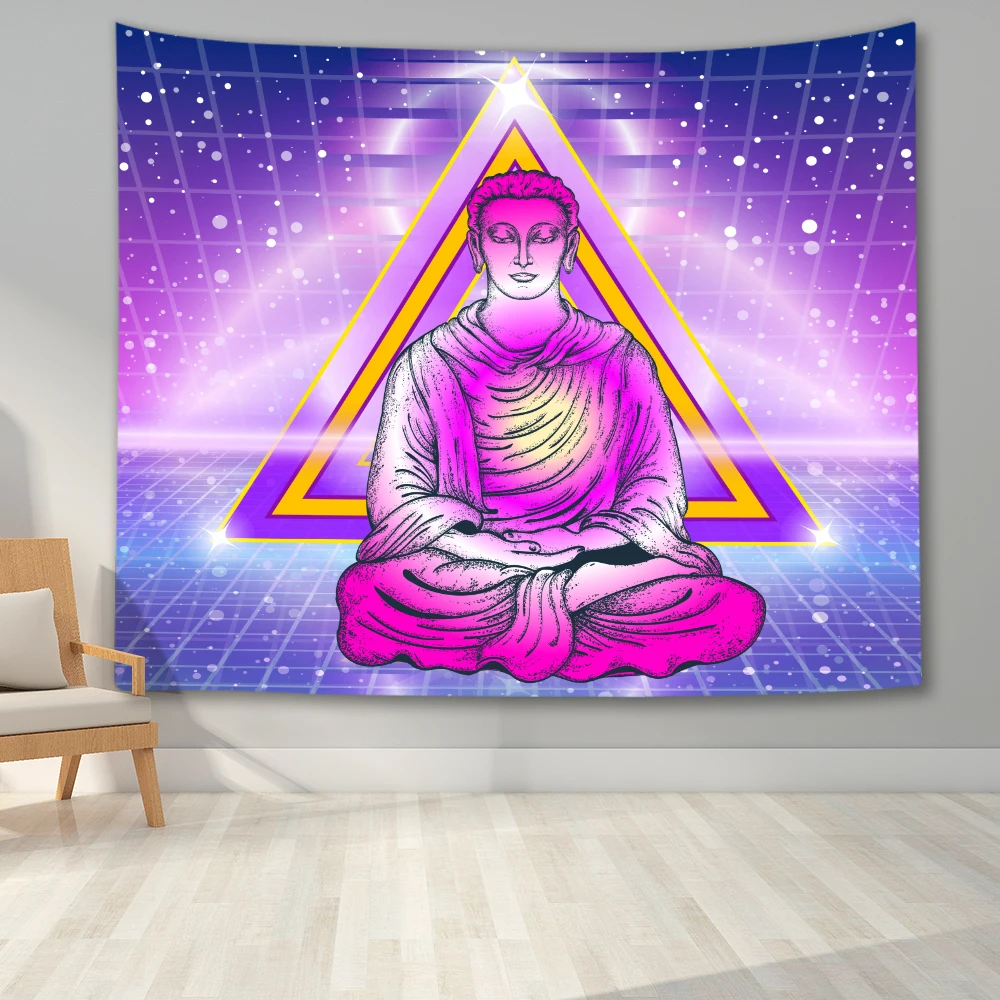 Colorful Buddha Tapestry Wall Hanging  Cloth Tapestries Psychedelic Yoga Carpet Mandala  Home Decoration