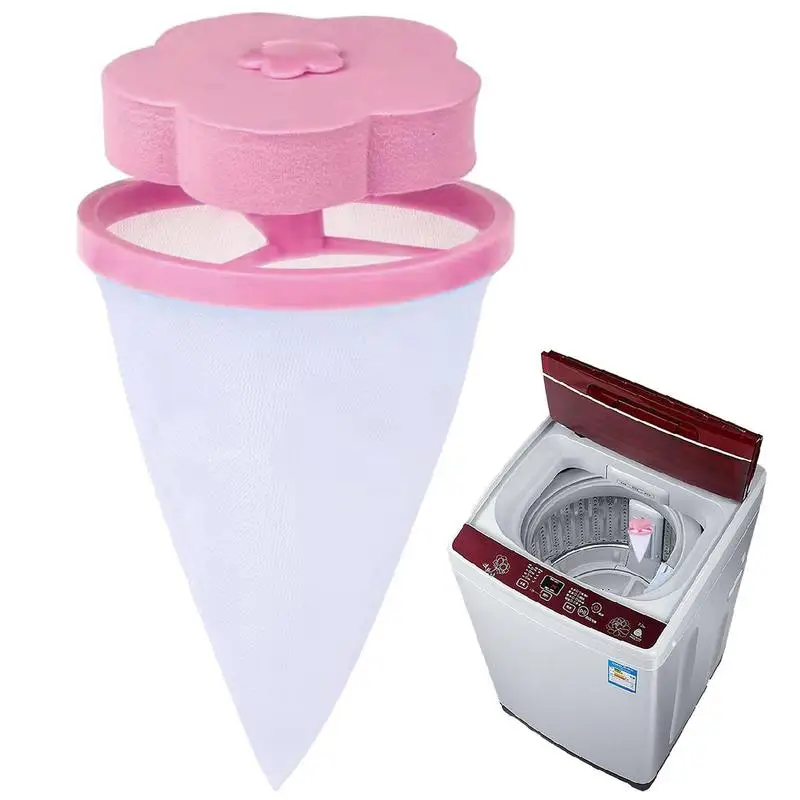 Washing Machine Hair Catcher Floating Lint Filter Net Cleaning Mesh Bag Reusable Hair Collector For Laundry Washing Machine