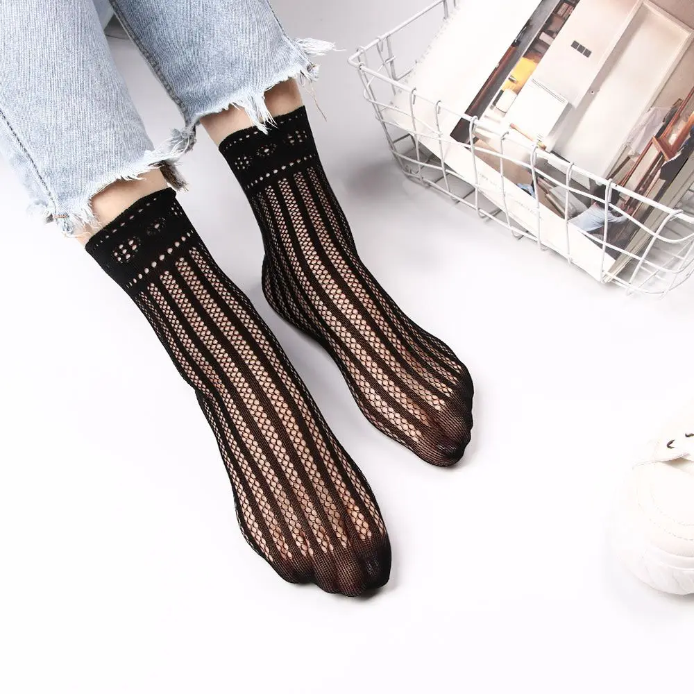 Charming Soft Hot Sale Women Stockings Black Short Ankle Mesh Foot Socks Lace Socks