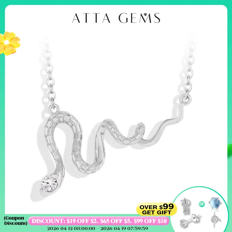 

ATTAGEMS 2025 новое ожерелье с муассанитом для женщин D VVS1 лабораторный бриллиант в форме змеи стерлингового серебра 925 пробы помолвка ювелирные изделия подарок