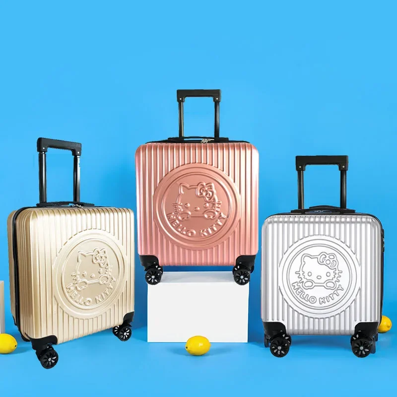 

Sanriou New 20 Inches Child Suitcase Trolley Box Travel Case Password Lock Cartoon Cute Hello Kitty Child Boarding Box Gift