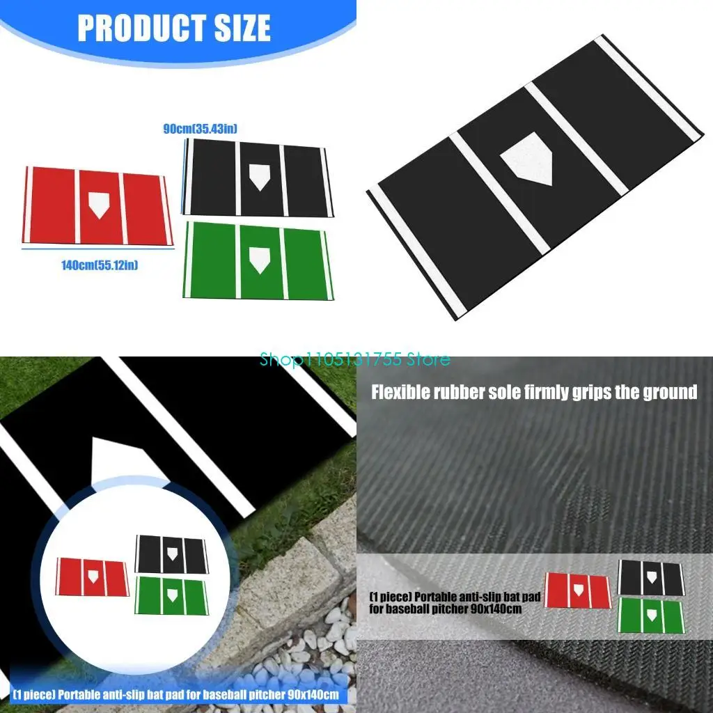 

K0EF Expert Transportable Pitcher's Mat 90x140cm Developed for Realistic Baseball Baseball Training Highlighting Not Slip Face
