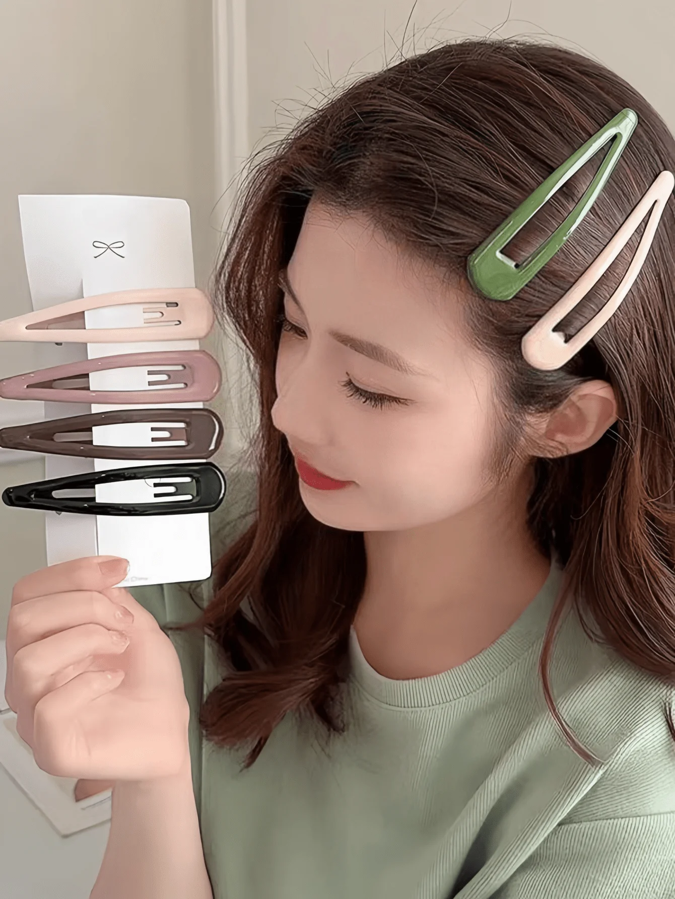 

4 шт. больших металлических заколок для волос в форме капли, однотонные, для женщин и девочек