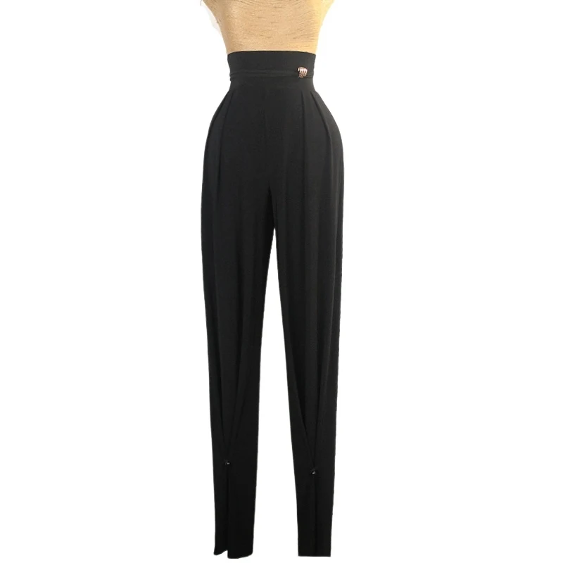 

New Latin Dance Modern Dance High Waist Pants National Standard Dance Clothes Chacha Rumba Practice Wear Women's Pants DQL10471