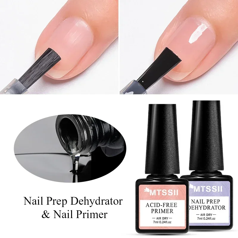 2/4/5pcs Acrylic No-acid Nail-Primer Prep Dehydrator Gel Nail Polish Set No Need Of UV LED Lamp Base Top Coat Nail Art Varnishes