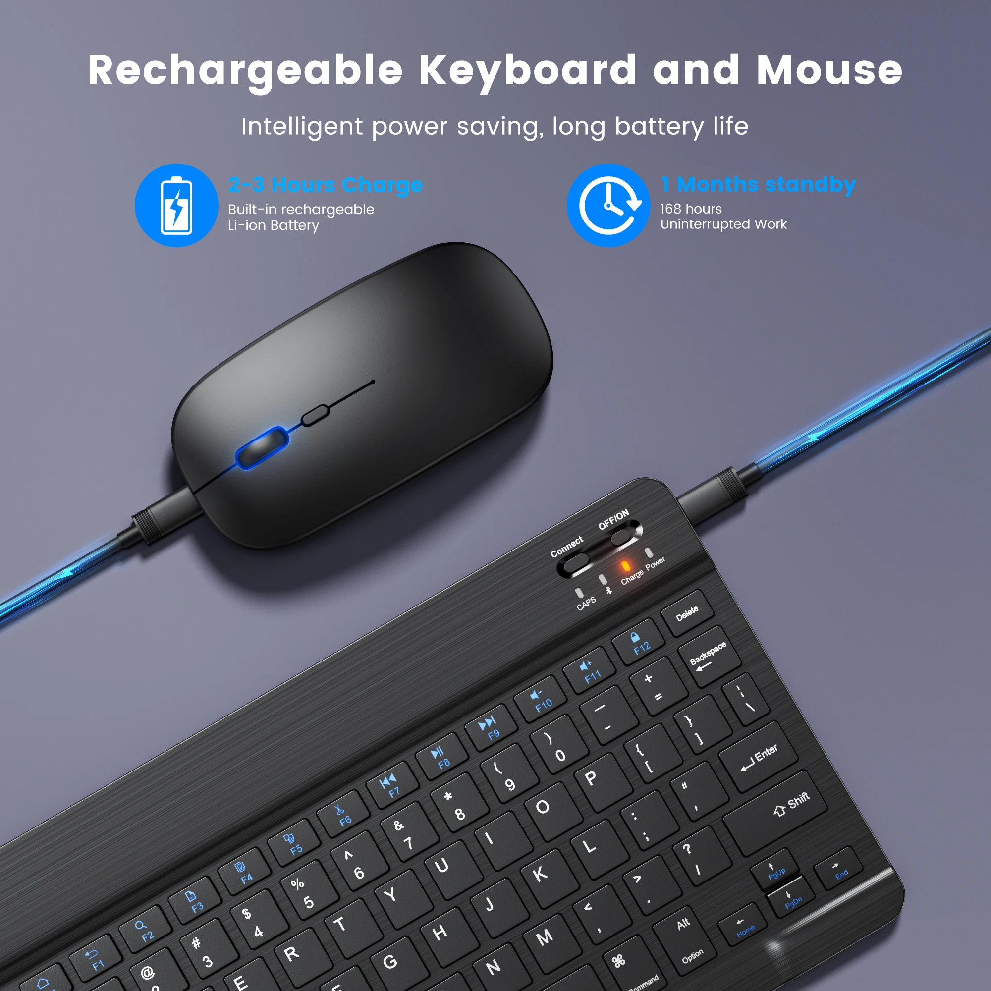 Imagem -03 - Teclado e Mouse sem Fio para Tablet e Telefone Mini Teclado Bluetooth Espanhol Russo Android Ipad Pro 12