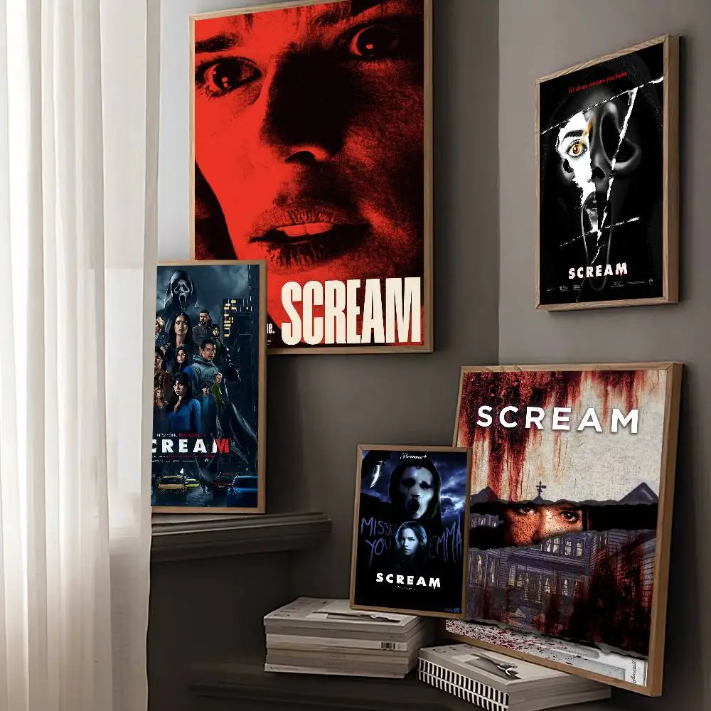 S-Scream Horror Movie Classic Movie Posters Vintage Room Bar Cafe Decor Nordic Home Decor