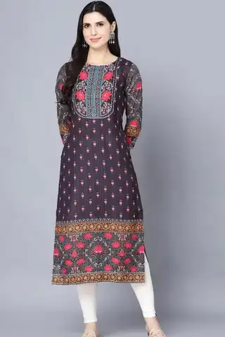 India Women Shirt Long Robe Kurta Spring Tops New