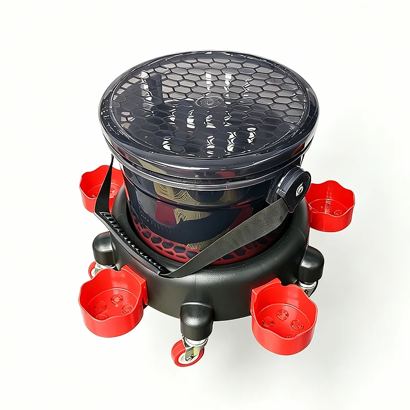 

15L Transparent Car Wash Bucket with Filter and Lid Thickened and Portable Car Wash Bucket